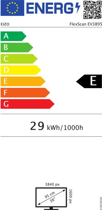 Energielabel Eizo EV3895 FlexScan (3840 x 1600 pixels, 38")