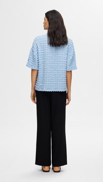 Produktbild Selected Femme Struktur Oberteil mit kurzen Ärmeln (L)
