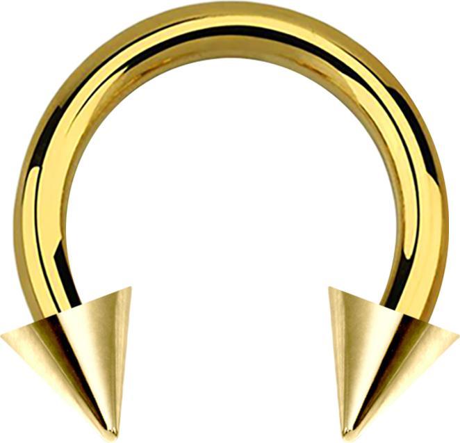 Immagine prodotto Star Piercing Campanile circolare placcato oro con filettatura interna a due coni (senza ottone, Acciaio chirurgico 316L)
