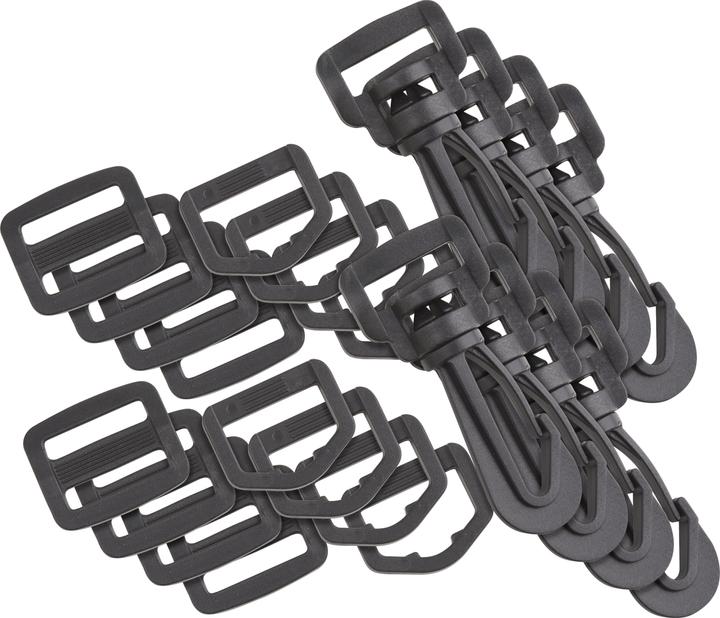 Actual product image VBS XXL bag accessory set "Carabiner, D-ring and ladder buckle", 30 pcs.