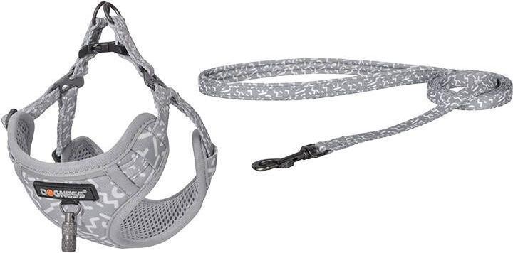 Dogness set da passeggio guinzaglio+cintura per cani (grigio chiaro) (Cane, Sport cane)