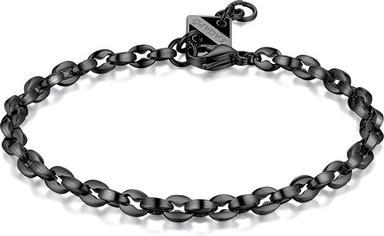 Sagapo S'Agapo Ripple Srp42 Men's Black Steel Bracelet (Stahl)