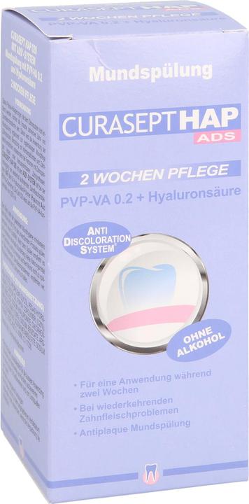 Produktbild Curasept HAP020 PVP-VA 0,20 + Hyaluron Mundspülung, 200 ml FLA (200 ml, Mundspülung)
