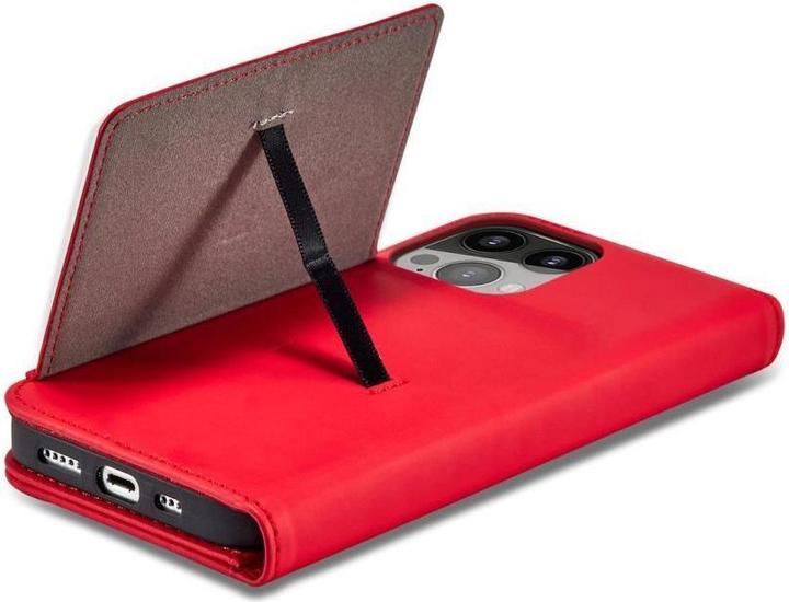 Produktbild Hurtel Magnet Card Case for iPhone 13 Pro Pouch Card Wallet Card Holder Red (Apple iPhone 13 Pro)