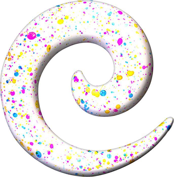 Actual product image Star Piercing Expansion spiral white with colour splash (without brass, Acrylic)