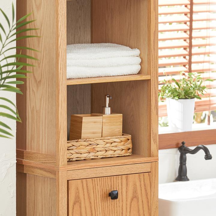 Produktbild SoBuy Badschrank schmal mit Wäschesack