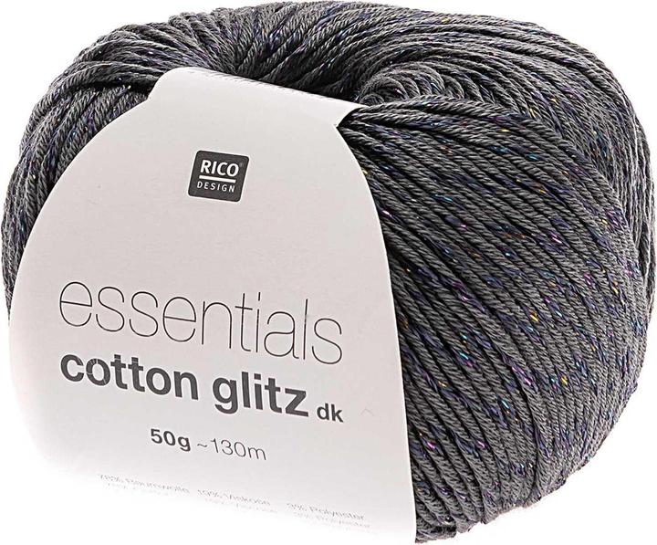 Actual product image Rico Design Wool Essentials Cotton Glitz DK 50 g Anthracite (130 m)