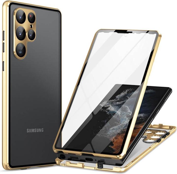 Produktbild Cover-Discount Magnetische Schutzhülle mit Panzerglas gold (Samsung Galaxy S24 Ultra)