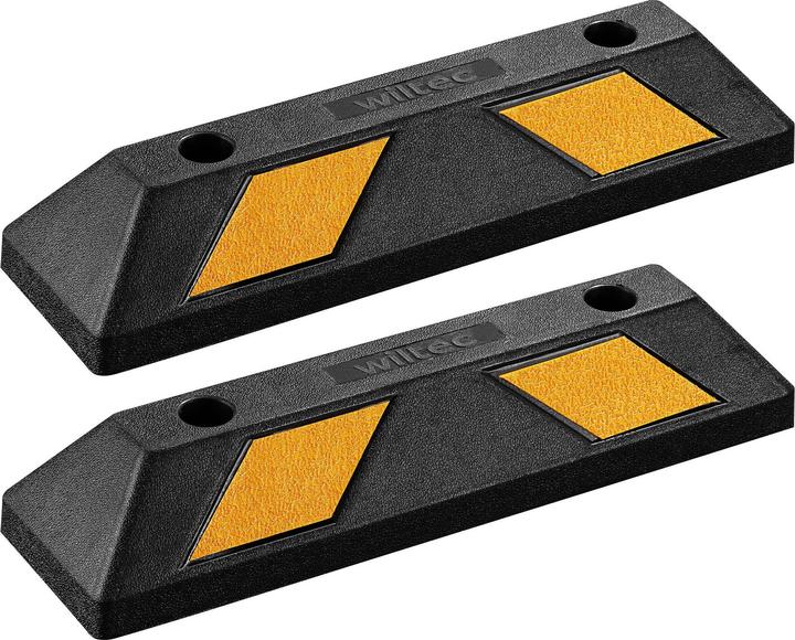 Wiltec Radstopper 55x15x10cm 2x Einparkhilfe Gummi Anfahrschutz Parkhilfe Garage