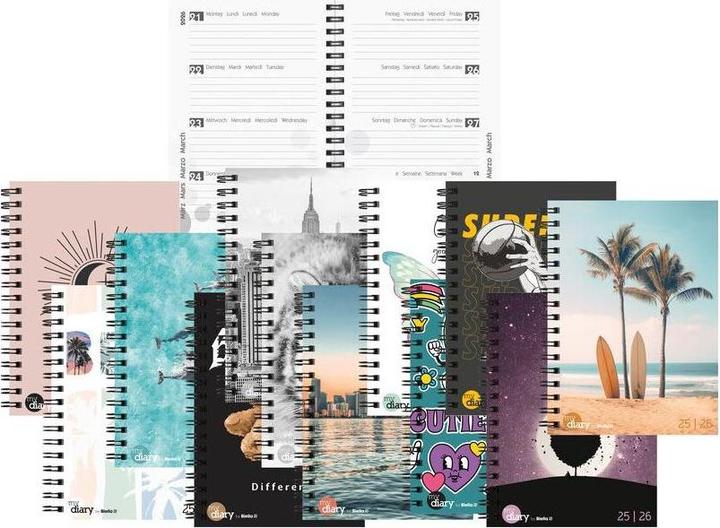 Produktbild Biella Schüleragenda mydiary Wire-O (12 x 16.5 cm, Italienisch, Deutsch, Englisch, Französisch)