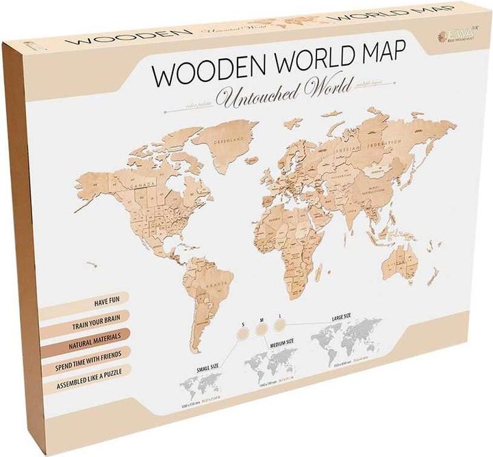 Produktbild Eco Wood Art Deco Wand-Puzzle aus Holz - Weltkarte (126 Teile)