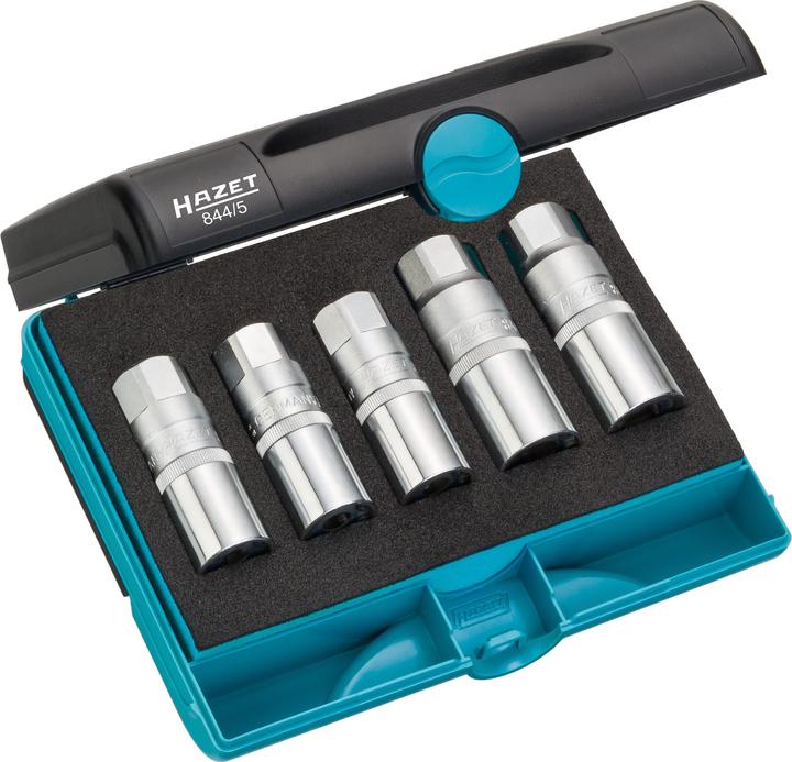 Produktbild HAZET Stehbolzen Ausdreher Satz 844/5 ∙ Vierkant12,5 mm (1/2 Zoll) ∙ Anzahl Werkzeuge: 5
