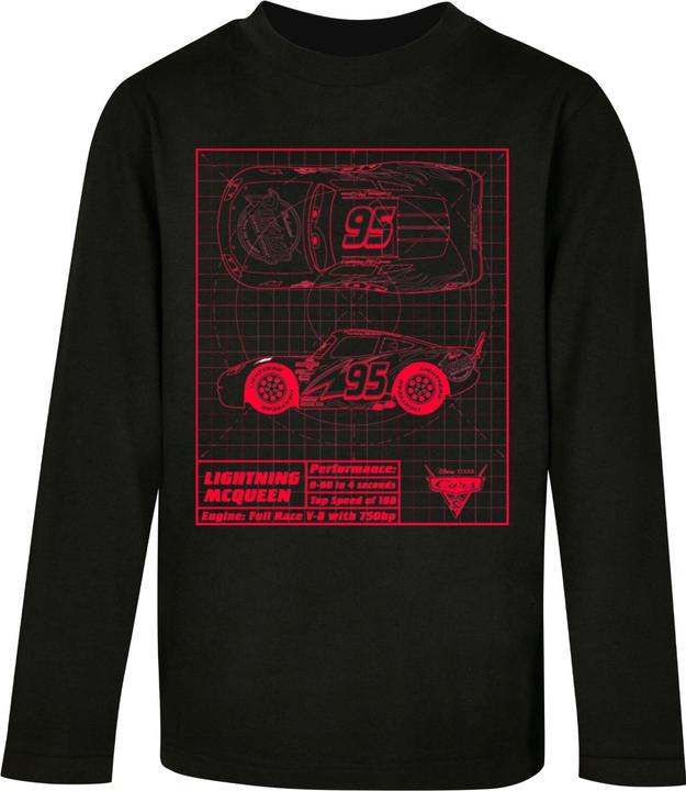 Immagine prodotto Absolute Cult Cars per bambini - Maglia a maniche lunghe Blueprint Saetta McQueen - 134729 (158, 164)