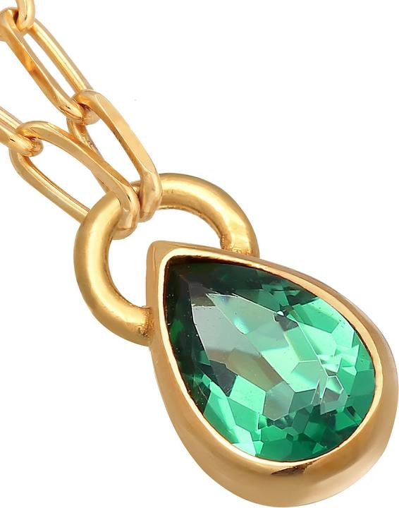 Elli Edelsteinkette, Tropfen (925er Sterling Silber, Quarz, 45 cm)