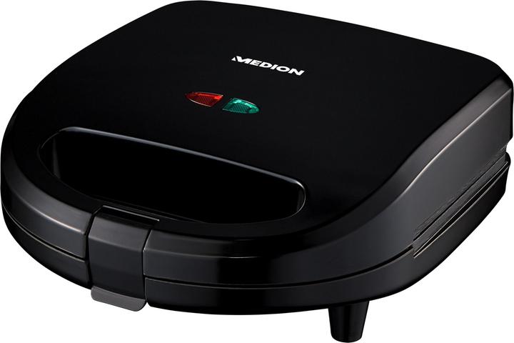 Produktbild Medion MD 19788 Sandwichmaker mit Wechselplatten Sandwich Waffel Panini schwarz