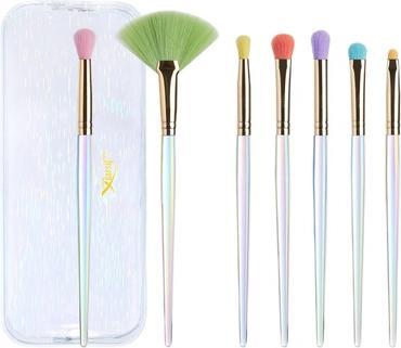 NoName Buntes Makeup-Set mit sieben Augen-Makeup-Pinseln in Kosmetiktasche T318 (Set)