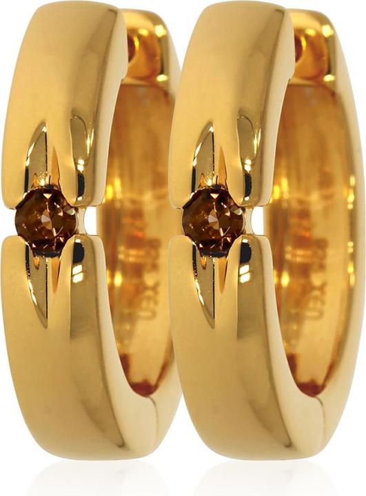 Immagine prodotto Xen Creoli con quarzo fumé di circa 0,25 ct. placcato oro (Argento 925)