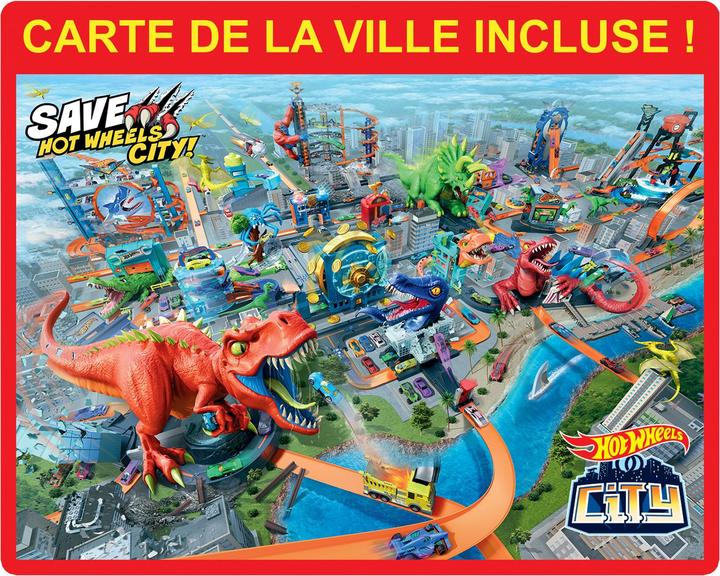Image du produit Hot Wheels City T-Rex En Furie - Coffret Petites Voitures - 5 ans et +