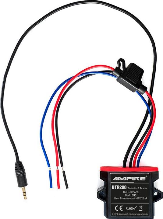 Produktbild Ampire Bluetooth Receiver, 3.5mm Klinke, 12 Volt, aptX (Sender & Empfänger)