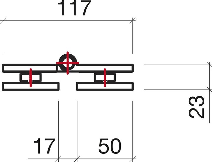 Produktbild Sentiotec Saunaglastürband DH-GG-A Edelstahl, eckig, Glas - Glas