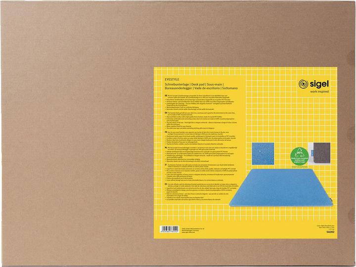 Produktbild Sigel Schreibunterlage Eyestyle, hellblau-dunkelgrau, Zwischenlage und Naht in Weiss, recyceltes PET, recy (600 x 450 mm)