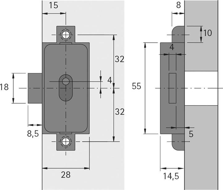 Actual product image Hettich Espagnolette lock