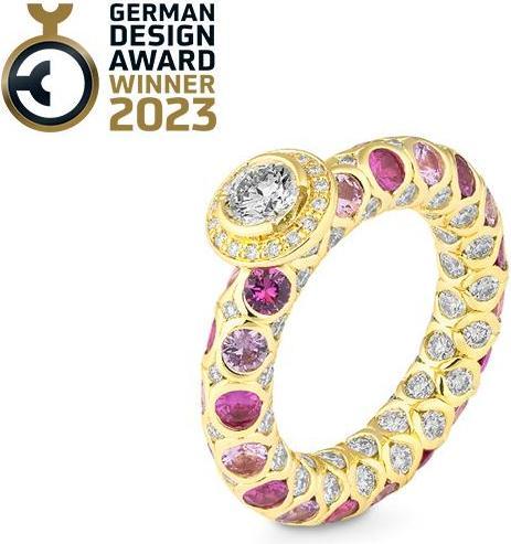 Produktbild Breuning RING - E.SAFIR PINK/Brillant (45, 750/18 K Gold)