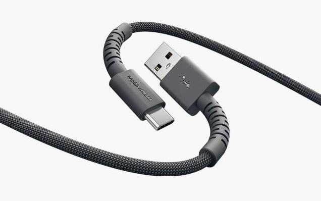 Produktbild Fresh'N Rebel Fresh 'n Rebel USB-A zu USB-C silicon geflochtenes Kabel "FlexWave" 70cm, Storm Grey (0.70 m, 18 W)