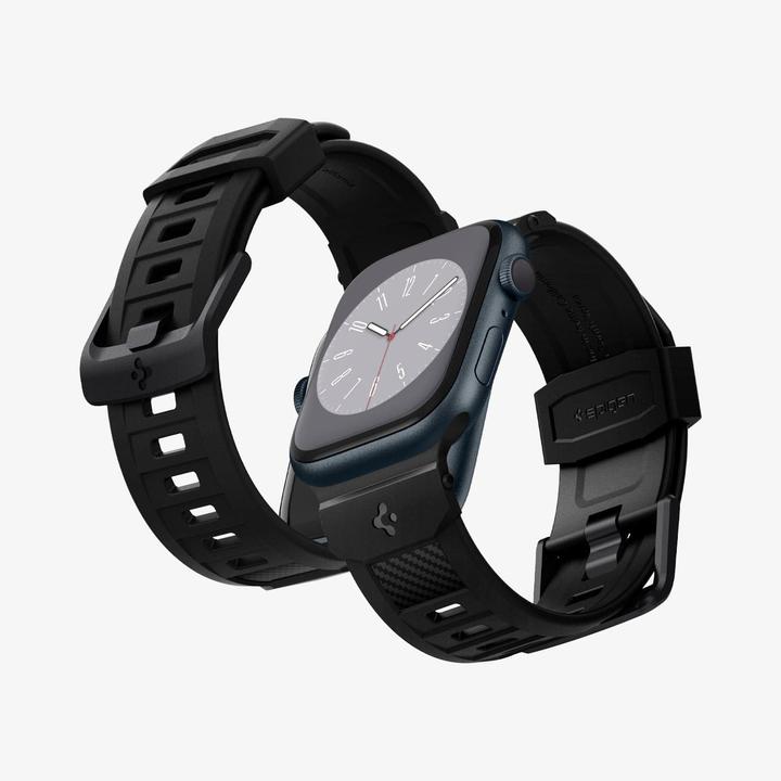Image du produit Spigen BANDE RUGGED Apple Watch 4/5/6/7/8/SE (38/40/41MM) MATTE BLACK (38 mm, 40 mm, 41 mm, Polyuréthanes thermoplastiques (TPU))