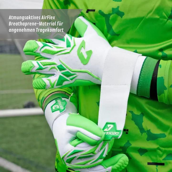 Actual product image Catch & Keep Fussballhandschuhe ViVor Freaky Green Gr. 8 Torwart Goalie Handschuhe (8)