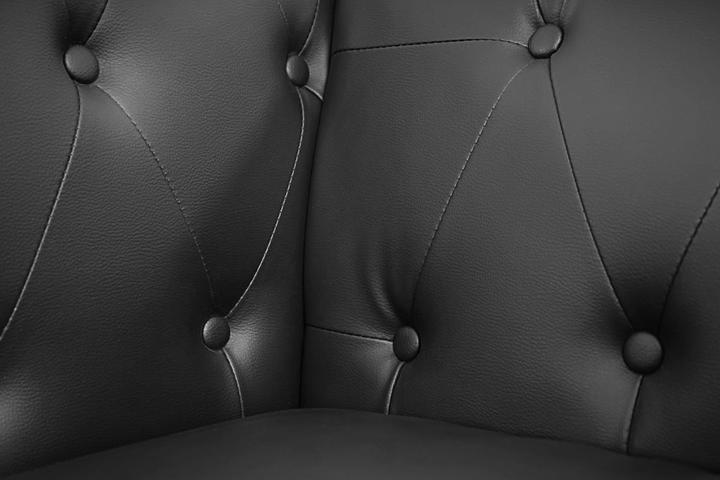 Image du produit Mendler Fauteuil de luxe Fauteuil relax Chesterfield simili cuir - pieds carrés, noir