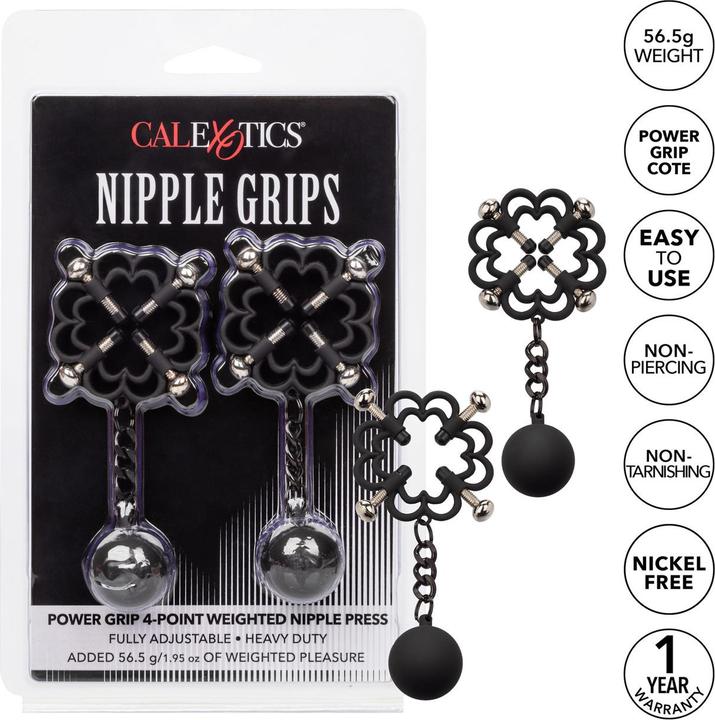 Actual product image CalExotics Nipple Grips Power Grip 4-Point Weighted Nipple Press