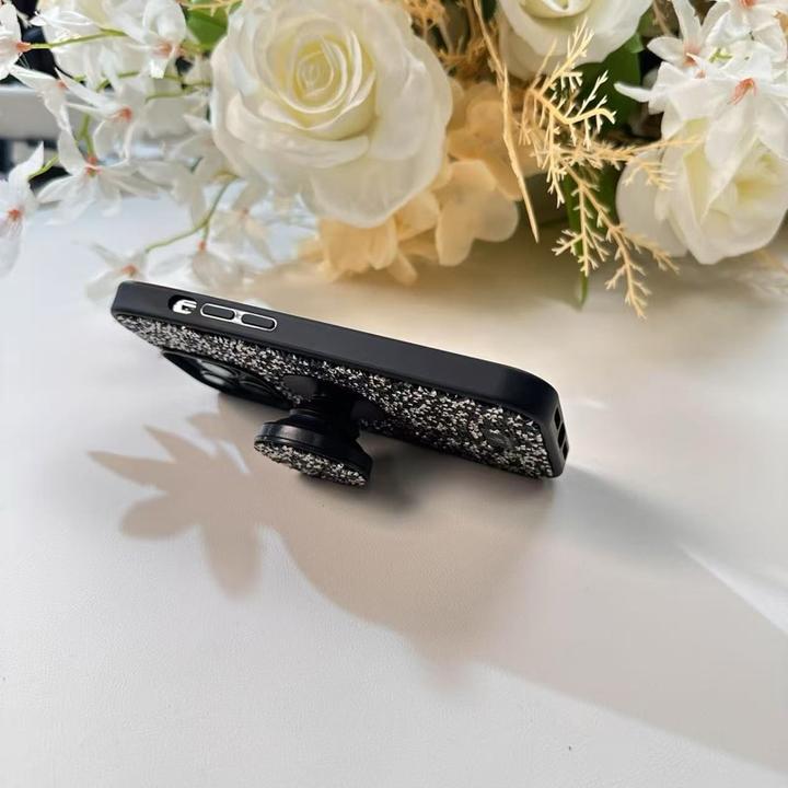 Actual product image The Bling World iPhone 14 Pro - Hülle, glänzendes Design mit Standfunktion, Silber (Apple iPhone 14 Pro)