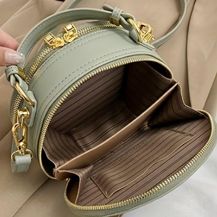 Produktbild Only-Bags.Store Elegante, mit Blumen bestickte Umhängetasche - Schicke Kunstleder-Schultertasche mit goldfarbener