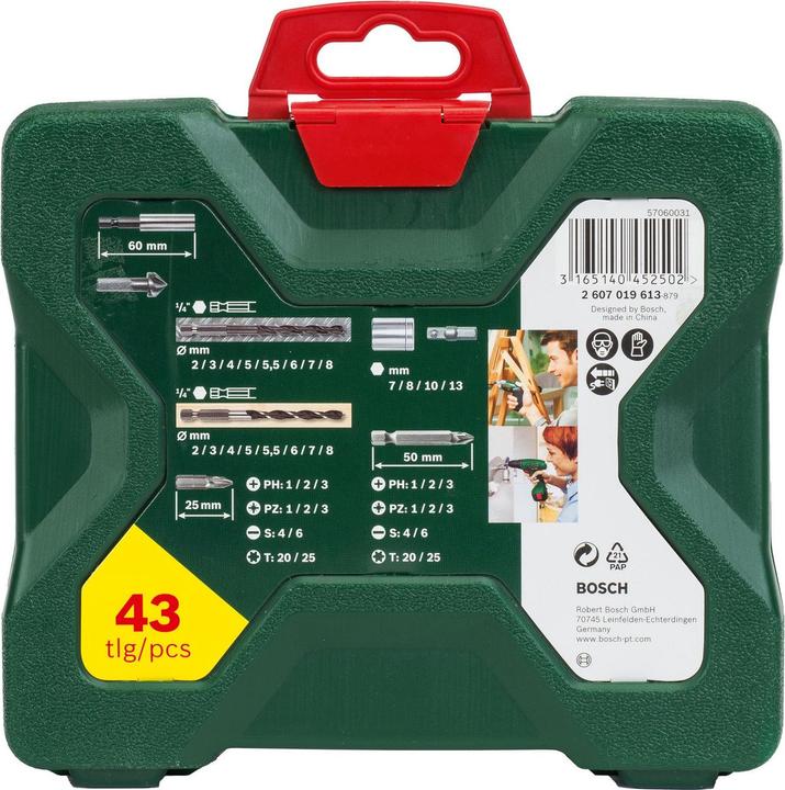 Produktbild Bosch Zubehör Sechskantbohrer X-Line-Set, 43 teilig (6 mm, 7 mm, 8 mm, 2 mm, 3 mm, 4 mm, 5 mm, 5.5 mm)