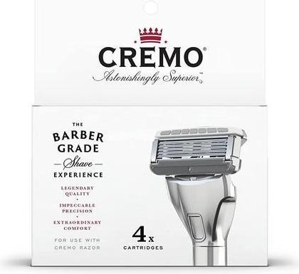Immagine prodotto Cremo Lame di rasoio da barbiere per uomo 4 ricariche argento (4 x)