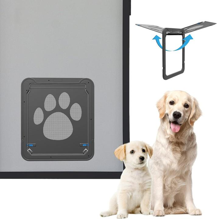 Produktbild Enjoying Hundeklappe mit Verriegelungsfunktion für Fliegengittertüren und -Fenster (Magnetische Katzenklappe)