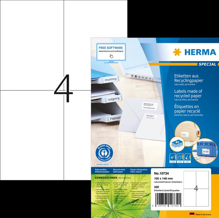 Actual product image HERMA Recycling shipping labels A4