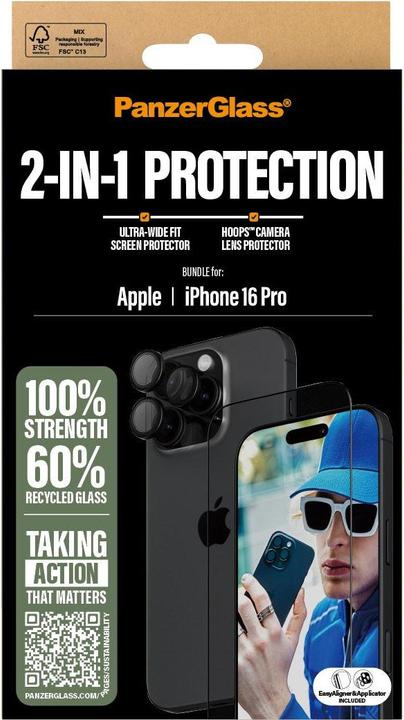 Produktbild PanzerGlass 2-in-1 Set (1 Stück, Apple iPhone 16 Pro)