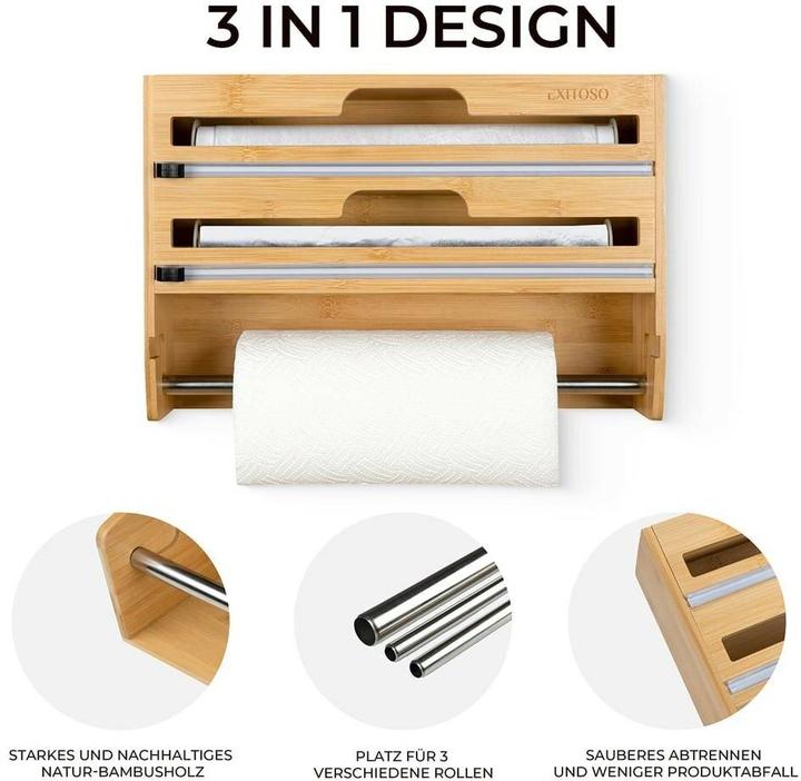 Produktbild Exitoso 3 in 1 Küchenrollenhalter Braun