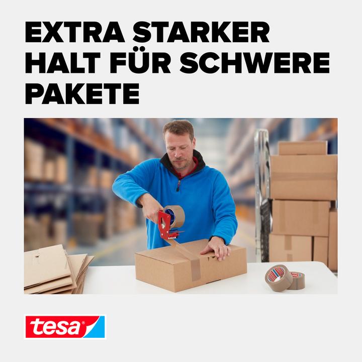 Actual product image tesa tesapack ULTRA STRONG Parcel Tape - PVC packing tape for tight packing and secure bundling (50 mm)
