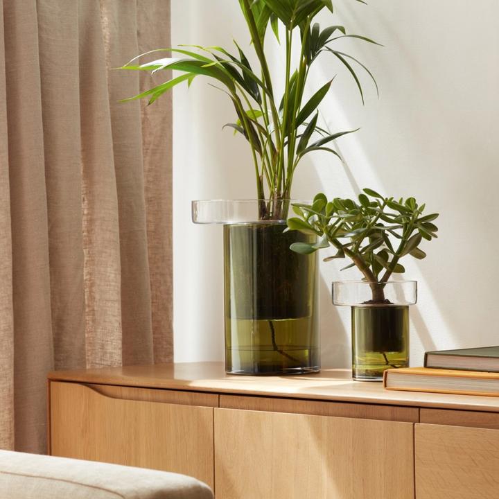 Actual product image LSA Planter Balcony self-watering H19 Ø16 cm clear/olive green (1 x)