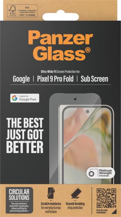 Productafbeelding PanzerGlass Ultrabrede pasvorm (1 Stuk, Google Pixel 9 Pro Fold, Google Pixel 9 Pro, Google Pixel 9)