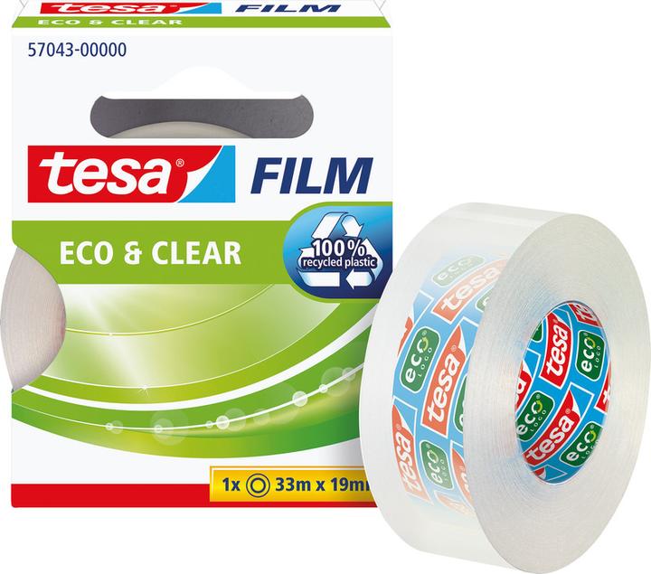 Image du produit tesa 2x tesafilm ECO & CLEAR, sans solvant et résistant au vieillissement (19 mm)