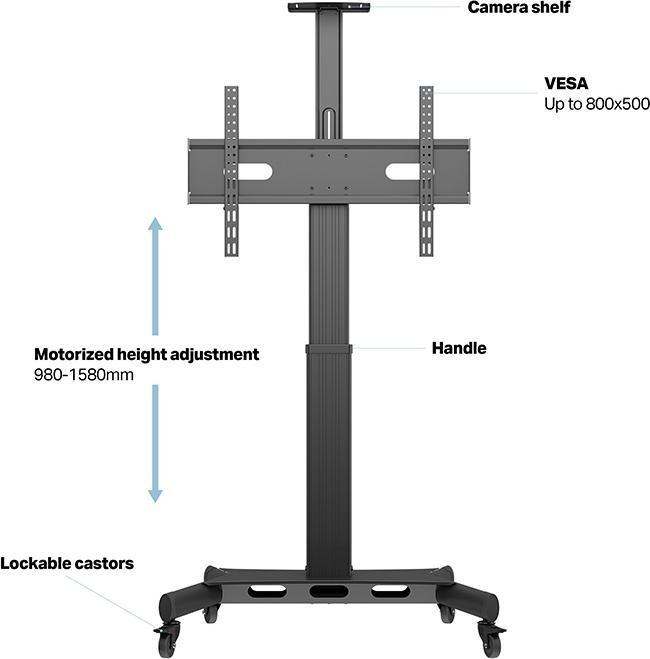Produktbild Multibrackets Standfuss elektr. 32-75", max 60 kg, schwarz (75", 60 kg)