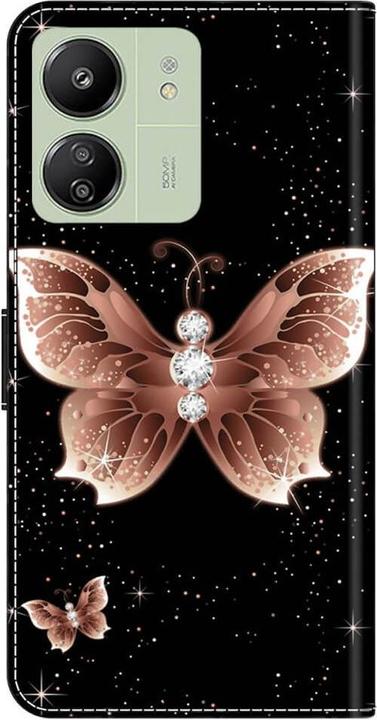 Actual product image Cover-Discount Xiaomi Poco C65 / Redmi 13C - 3D effect case Diamond Butterfly (Xiaomi Redmi 13C, Xiaomi Poco C65)