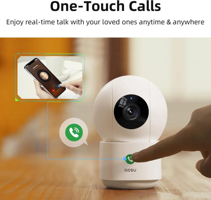 Actual product image Aosu 2K Indoor Surveillance Camera (1920 x 1080 Pixels)