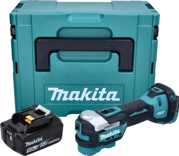 Produktbild Makita DTM 52 T1J Akku Multifunktionswerkzeug 18 V Starlock Max Brushless + 1x Akku 5,0 Ah + Makpac