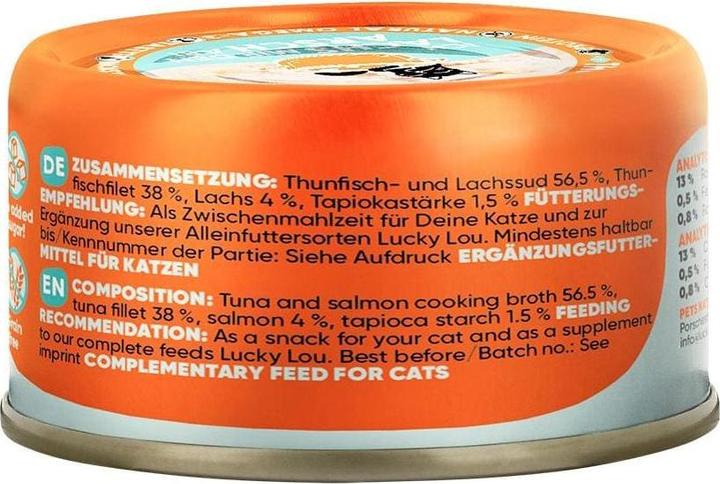 Produktbild Lucky Lou Thunfisch & Lachs in Brühe 70g (Adult, 12 Stk., 70 g)
