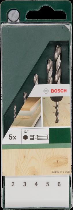 Produktbild Bosch Zubehör 5tlg. Holzbohrer-Set mit Sechskantschaft 2,0 3,0 4,0 5,0 6,0 mm (2 mm, 3 mm, 4 mm, 5 mm, 6 mm)